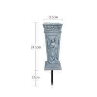 Cross Memorial Flower Vase Long-Lasting Grave Flower Vase Solar Powered