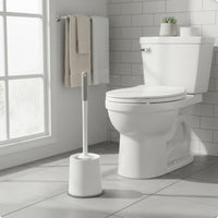 Round Head Toilet Brush Space Saving Toilet Bowl Brush with Extended Handle Washroom Cleaning