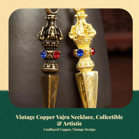 Sturdy Copper Vajra Trinket, Tibetan Locket Keychain, Handmade Religious Trinket, Vintage Pestle Necklace, Feng Shui Decoration