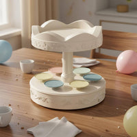 Cute Design Rotating Cake Stand Battery Operated Automatic Turntable Display Rotating Dessert Display With Music for Children, Birthdays, Parties