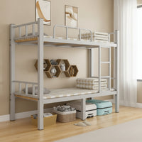 Bunk Bed Frame Space-Saving Steel Bunk Bed Heavy-Duty Furniture for Students, Kids, Dormitory, Shared Bedroom, Hostel