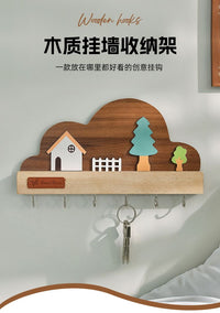 创意壁挂式钥匙挂架收纳免打孔门口放钥匙神器挂钥匙挂钩装饰摆件