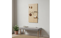 Wooden Pegboard Organizer Solid Wood Wall Mounted Pegboard Shelf Versatile Design Decorative Hole Board for Students, Entryway, Office