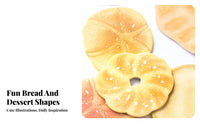 30 Pieces Bread Shaped Y Notes Self Toast Shaped Y Notes Creative Gift Idea Bread Slice Memo Pad for Teenagers, Desk, Home, Reading