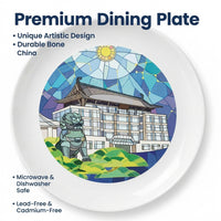 Artistic Bone China Plate, Pastoral Style 8-inch