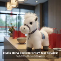 Chinese Astrological Horse Soft Toy Symbol of Good Fortune Astrological Horse Symbol Seasonal Holiday Stuffed Creature Blessing