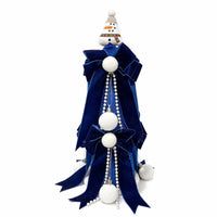 Velvet Christmas Tree with Pom-Poms Mini Tabletop Centerpiece Compact for Mantel