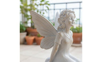 Fairy Garden Statue Cement Color Finish Resin Angel Sculpture for Balcony