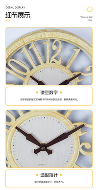 12寸艺术钟表挂钟客厅表挂墙静音壁钟石英钟壁挂式墙上掛鐘壁钟
