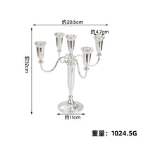 European Style Polished Three-Head and Five-Head Candle Holder for Romantic Dining