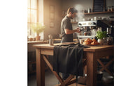Extra Long Waist Ties Adjustable Bib Apron with Pockets Utility Apron Workwear for Barbers, Hairstylists, Artists, Kitchen, Restaurant, Workshop, Garden