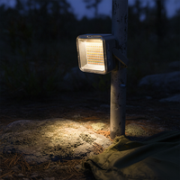 Smile Shark Solar Camping Lantern with Dual Color Light, Magnetic Base, and Stand Socket for Outdoor & Emergency Use