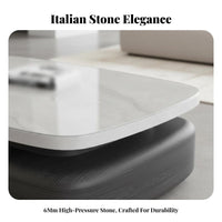 2 Pieces Oval Coffee Table and TV media stand pair Minimalist furniture design Room Furniture Contemporary & look Rounded Edges