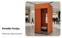 Easy Assembly Portable Fitting Room Spacious Interior Mobile Changing Booth Stable Structure Foldable Dressing Cubicle Large Space for Boutique Owners, Event Planners, Clothing Stores, Shopping Malls, Temporary Shops, Trade Display S