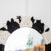 Bohemian Hanging Mirror Handmade Tassel Frame Mirror Beautiful Gift for Bedroom