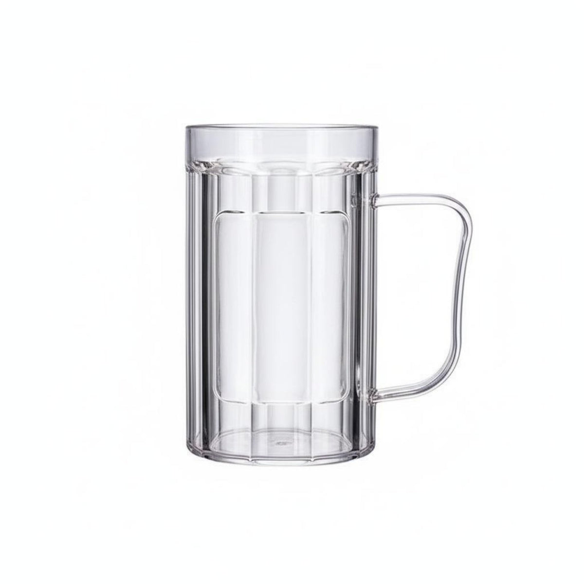 100 Pieces 500ml Thickened Beer Mug Easy to Clean Handled Beer Mug Transparent Plastic Stein Ergonomic Handle for KTV, Parties