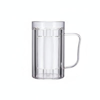 100 Pieces 500ml Thickened Beer Mug Easy to Clean Handled Beer Mug Transparent Plastic Stein Ergonomic Handle for KTV, Parties