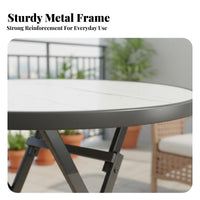 Folding Dining Table Foldable Small Space Table Sturdy & Long-Lasting