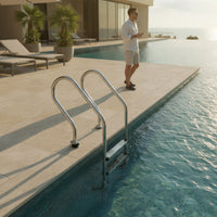 Stainless Steel Pool Ladder Anti-Slip 2-Step Pool Ladder Rust Resistant for Swimmers
