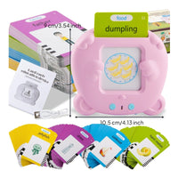 Cartoon Card Learning Machine Screenscreenless Language Learning Toy with Cards Clear Voice Talking Flash Cards Reader Reusable for Toddlers