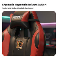 Reclining Ergonomic Chair with Pillows Minimalist Design Gaming Seat for Bedroom