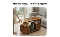 Mobile Tea Station with Integrated Kettle Space-Saving Serving Trolley Multishelf Storage hidden Water Supply for Homeowners