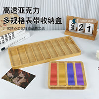 现货竹木表带收纳盒透明玻璃盖表环整理展示盒创意分格木质表带盒