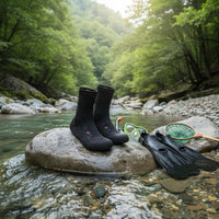 Puncture Resistant 5mm Diving Socks Long-Lasting Diving Socks Flexible Thermal Swim Booties Adjustable Strap for Men, Women, River Tracing, Surfing, Beach