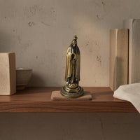 Tabletop Antique Metal Figurine Embossed Detailing Robed Figurine Small Ornate Base Statue for Desk, Office, Car