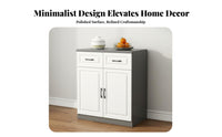 Solid Wood Board Sideboard Buffet Cabinet Modern Simple Design Freestanding Buffet Cabinet Spacious Countertop Freestanding Storage Unit Long-Lasting Construction for Homeowners, Families, Renters, Entryway, Hallway, Bedroom, Home