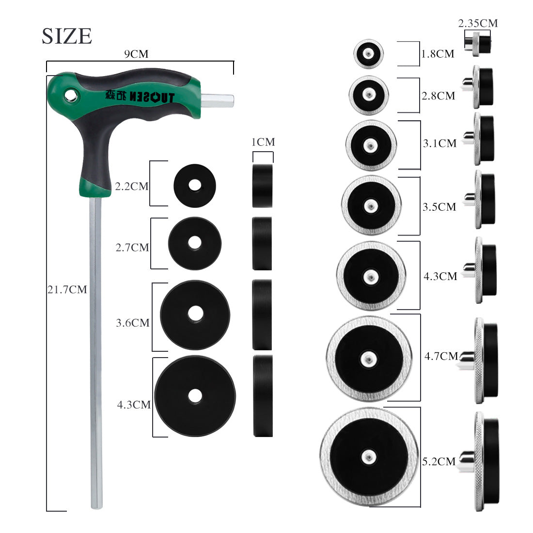 Saxophone Tone Hole Grinding Tool Set for Soprano Alto Tenor Sax Repair