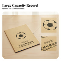 3-Part Copies Football Match Log Book Bilingual Soccer Scorebook Ruled Tables