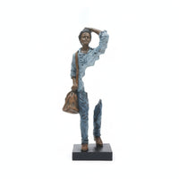 Traveler Figurine Tabletop Display Resin Figurine Rectangular Base