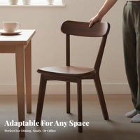 Solid Wood Dining Chair Anti-Slip Foot Pads Nordic Design Backrest Chair