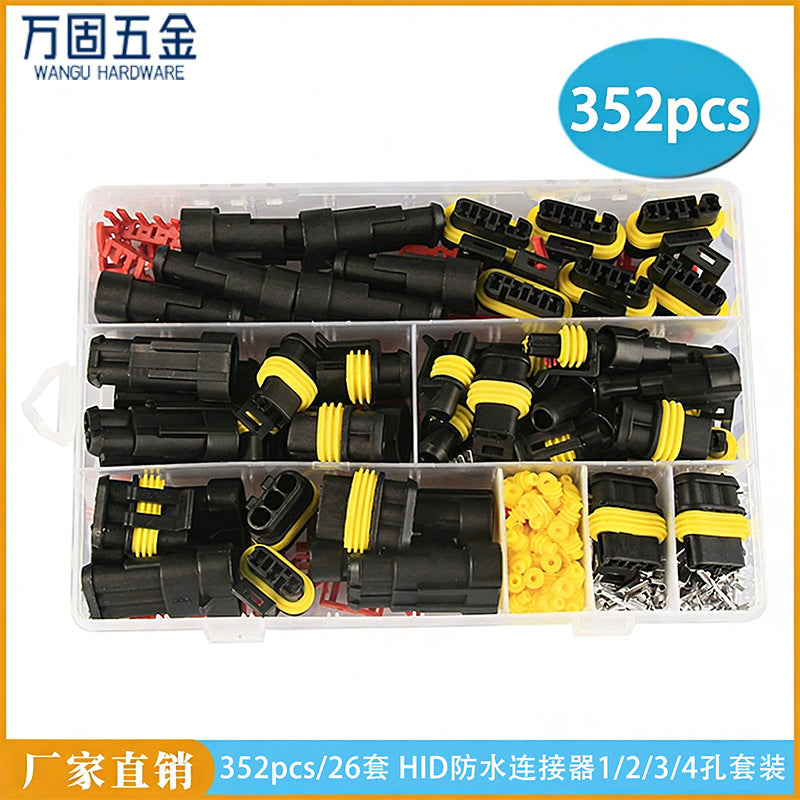 352PCS Automotive Waterproof Connector Kit for HID Xenon Lamp Wiring Harness