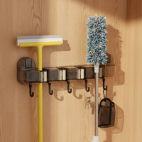 Wall Mounted Mop Holder Versatile Use Sweeper and Mop Organizer Waterproof