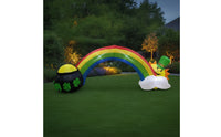 Giant Inflatable Arch with Leprechaun Outdoor Inflatable Rainbow Arch Inflatable Rainbow Archway Lighted for Homeowners, Garden