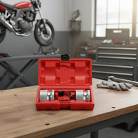 14 Pieces Storage Case Included Fork Seal Driver Kit Heavy Duty Motorcycle Oil Seal Installer Non-Slip Grip for Mechanics, DIY Enthusiasts, Workshop, Garage