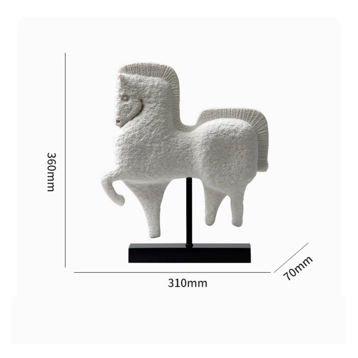 Sandstone Horse Statue Minimalist Rustic Style Modern Horse Sculpture Minimalist Design Steed Ornament for Hotel, Office, Desktop