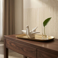 Ceramic Crane Decorative Piece Glazed Finish Folded-Paper-Inspired Crane