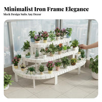 Multi-Tier Plant Shelf Space-Saving Multi-Level Quarter-Circle Rack Curved Shape