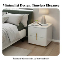 2-Drawer Bedside Table Modern Design Nightstand Stable long-lasting for Students