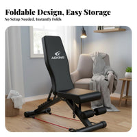 Adjustable Weight Bench Multi-Functional Adjustable Utility Bench with Pulley Fullphysique Training Sturdy Construction