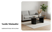 Oval Coffee Table with Shelf Modern Design two-shelf Oval Table Space-Saving Minimalist & aesthetic for Families
