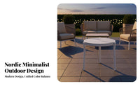 4 Pieces 4-Piece Woven Lounge Furniture Nordic Design & Aesthetic Patio Seating Set Modern Design Weather-Resistant for Balcony