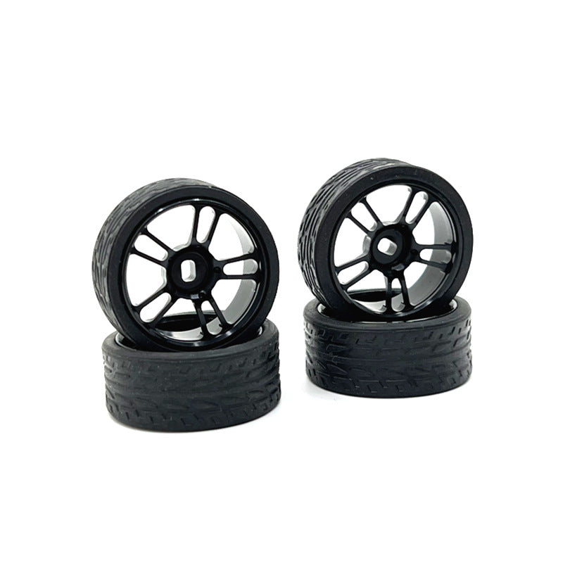 RUICHEN TECHNOLOGY 1/28 RC Car Upgrade 26.5mm Racing Wheel Hub and Tire for Wltoys Kyosho Mini