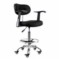 360-Degree Swivel Adjustable Rolling Drafting Chair Circular Footrest Task Stool Thick Padded Cushion Office Furniture Ergonomic Design for Receptionists, Cashiers, Architects