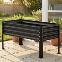 Galvanized Metal Garden Bed Corrugated Metal Raised Garden Bed Black