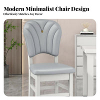 Armless Wood Chair Modern Design Wooden Chair with Cutout Handle Sturdy Construction White Finish for Residents, Students