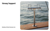 Stainless Steel Fishing Rod Holder 2-in-1 Design Fishing Rod Holder Boat Mount Pole Rack Boating Accessory